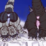 機龍とゴジラのお尻